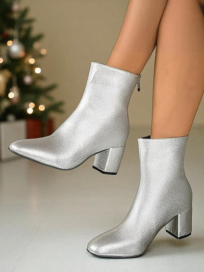 Square Toe Block Heel Ankle Boots