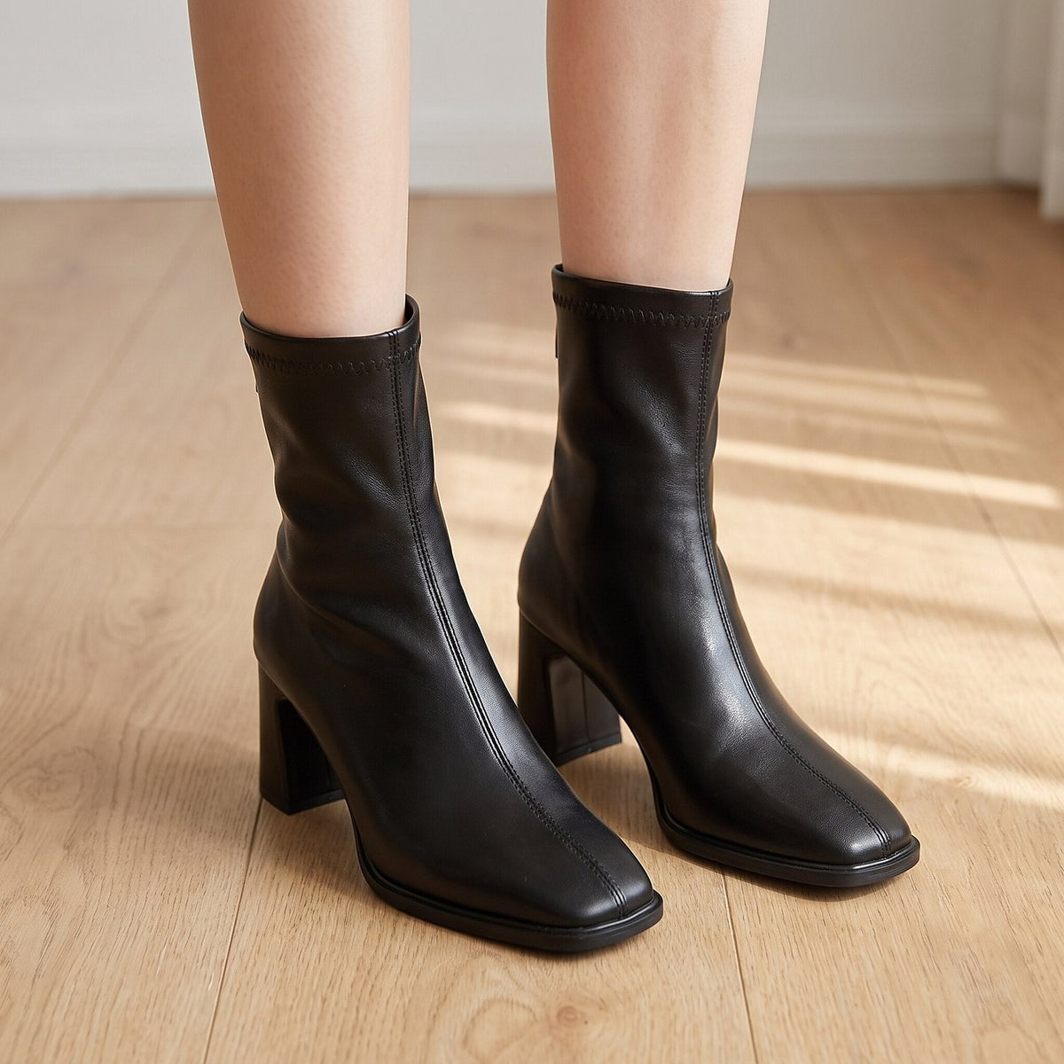 Back Zip Heeled Ankle Boots